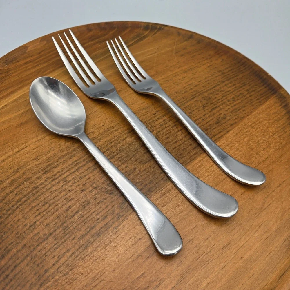 Gingko Helmick Sea Drift 3pc Set Dinner Salad Fork Teaspoon 18/8 Stainless Korea